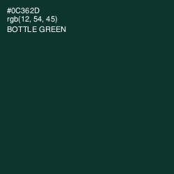 #0C362D - Bottle Green Color Image